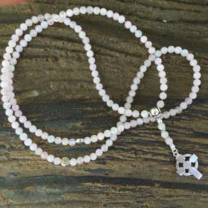 Rose Quartz Paidirean / Iona Cross